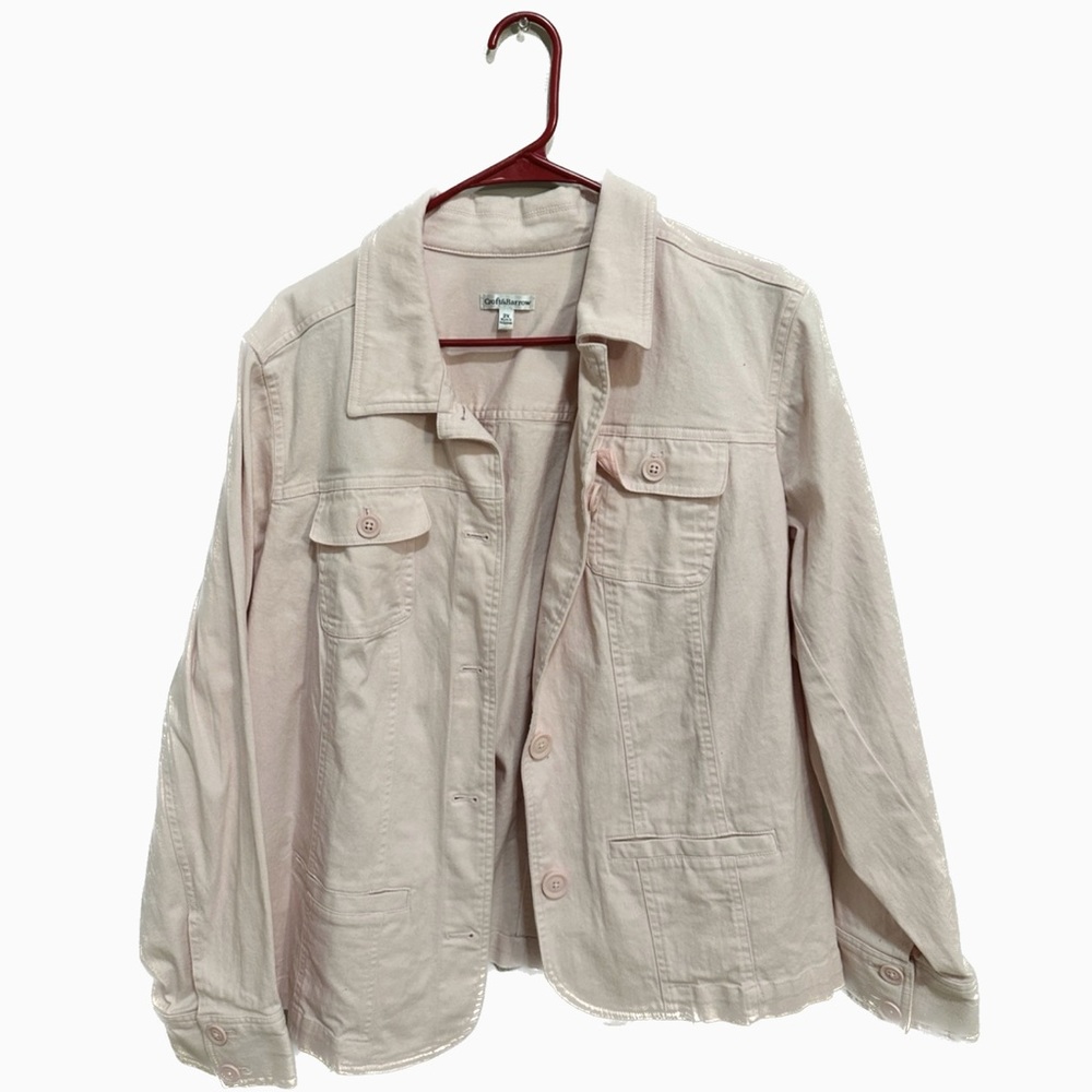 Cropped Light Pink Jean Jacket Size 2X Unisex